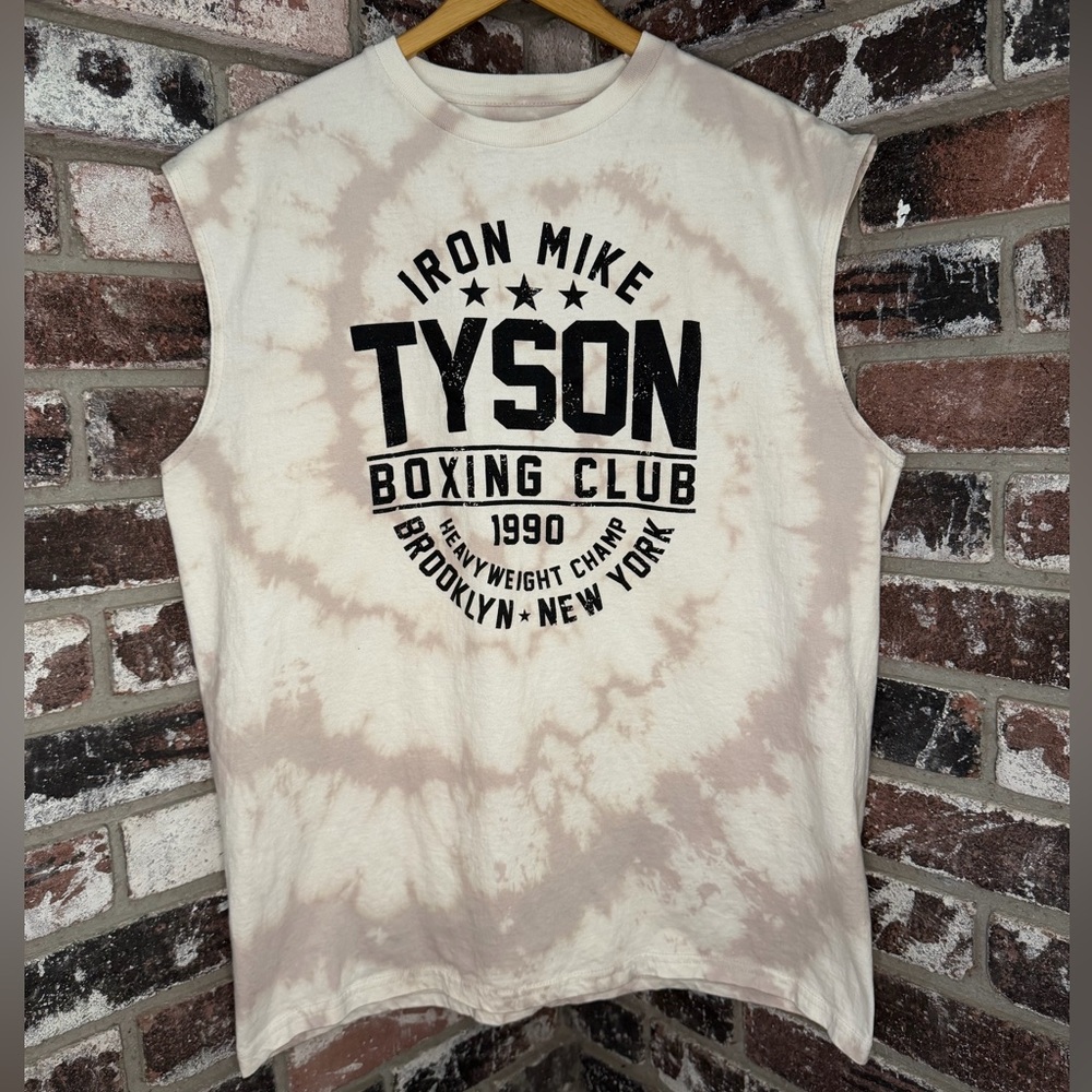 Iron Mike Tyson Boxing Club 1990 Custom Bleach Spiral Sleeveless Gym Tank Top